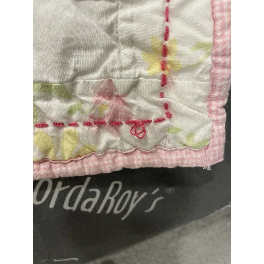 Pottery Barn Kids Twin Pink Patchwork Floral Quilt Reversible 68x86